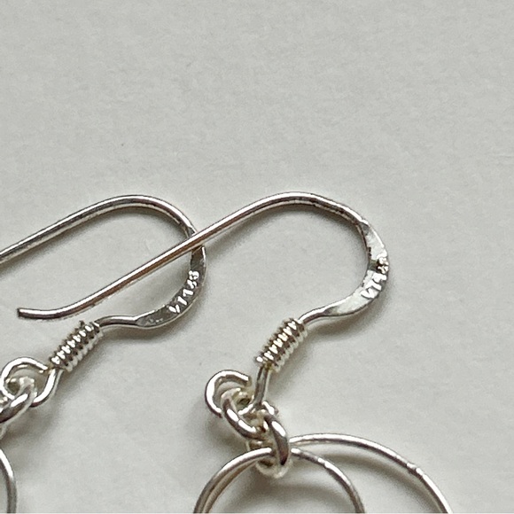 Sterling Silver Eight Circle Dangling Earrings - Picture 7 of 7